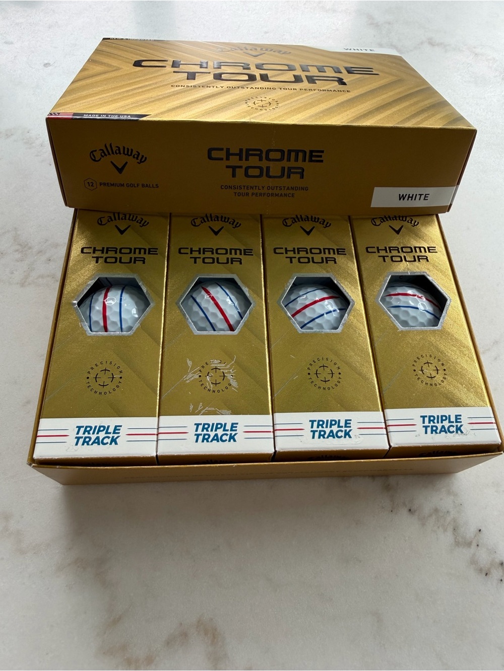 Callaway Golf Balls 2025 Chrome Tour Triple Track, 4 sleeves 12 in box, NIB